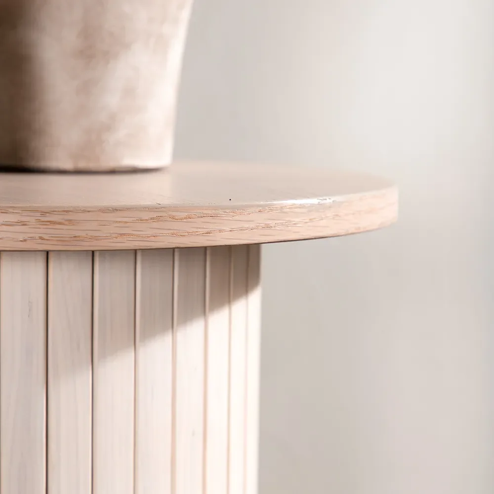 Bianca side table White plastered