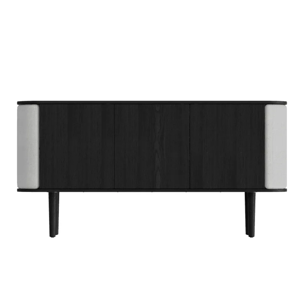 Treasures 3-door cabinet Black Oak/Sterling