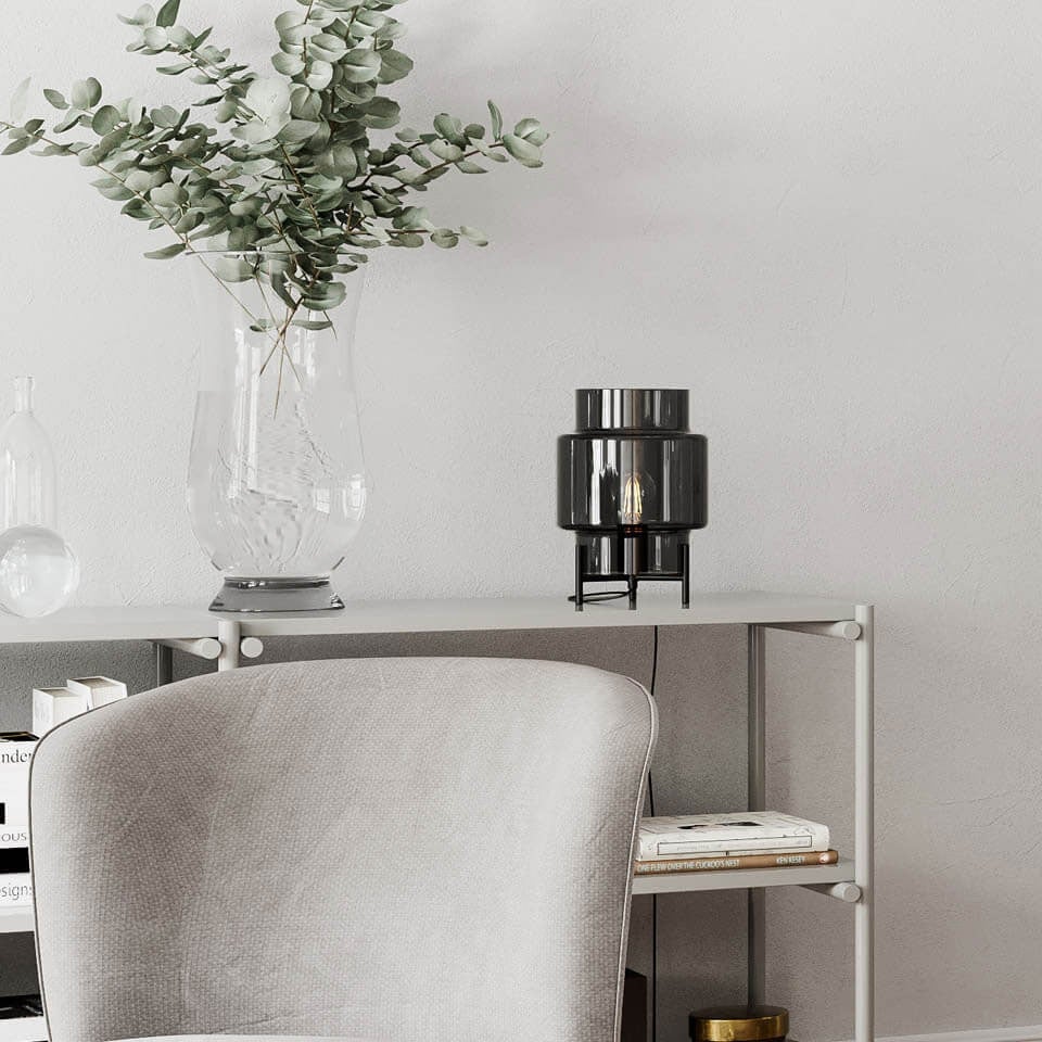Ebbot Table Lamp H29cm Smoke grey