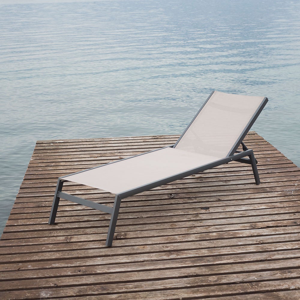 Ocean sunbed anthracite/taupe aluminium