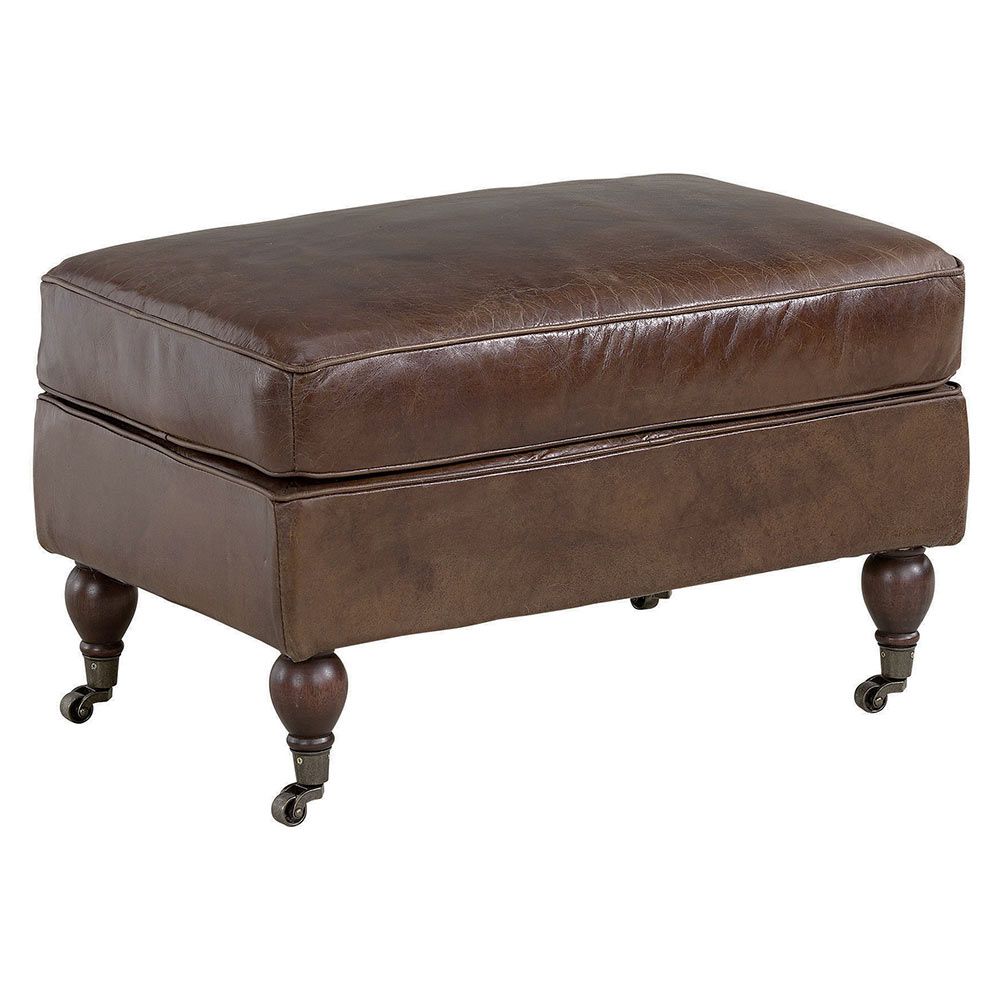Chelsea Footstool Vintage Cigar Leather