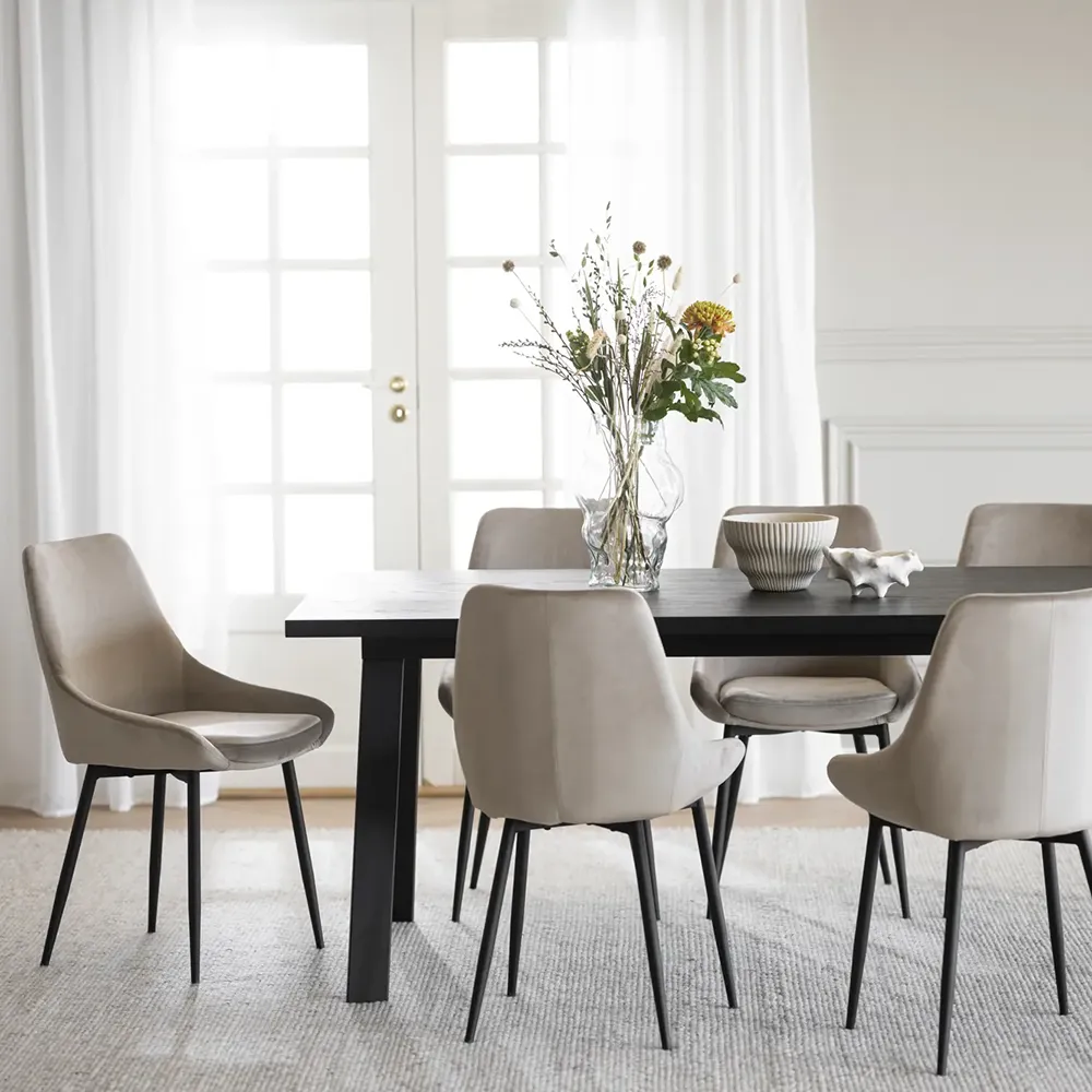 Sierra dining chair beige velvet