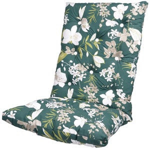 High flock cushion Green Botanical