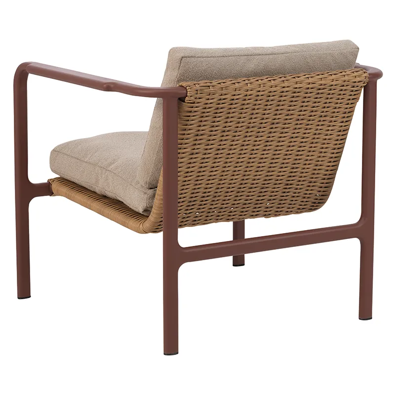 Motty armchair Zin Red / Teddy Beige