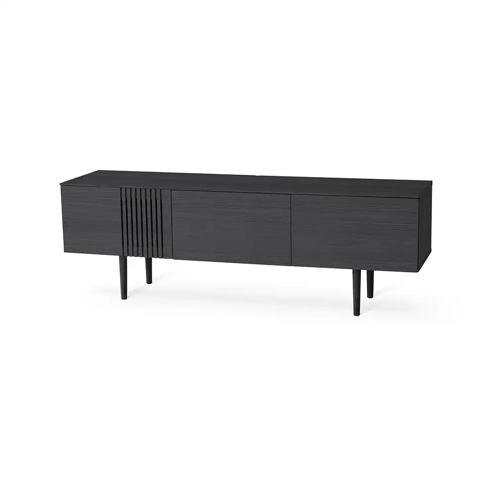 Joel Media bench 150 cm black stained veneered oak