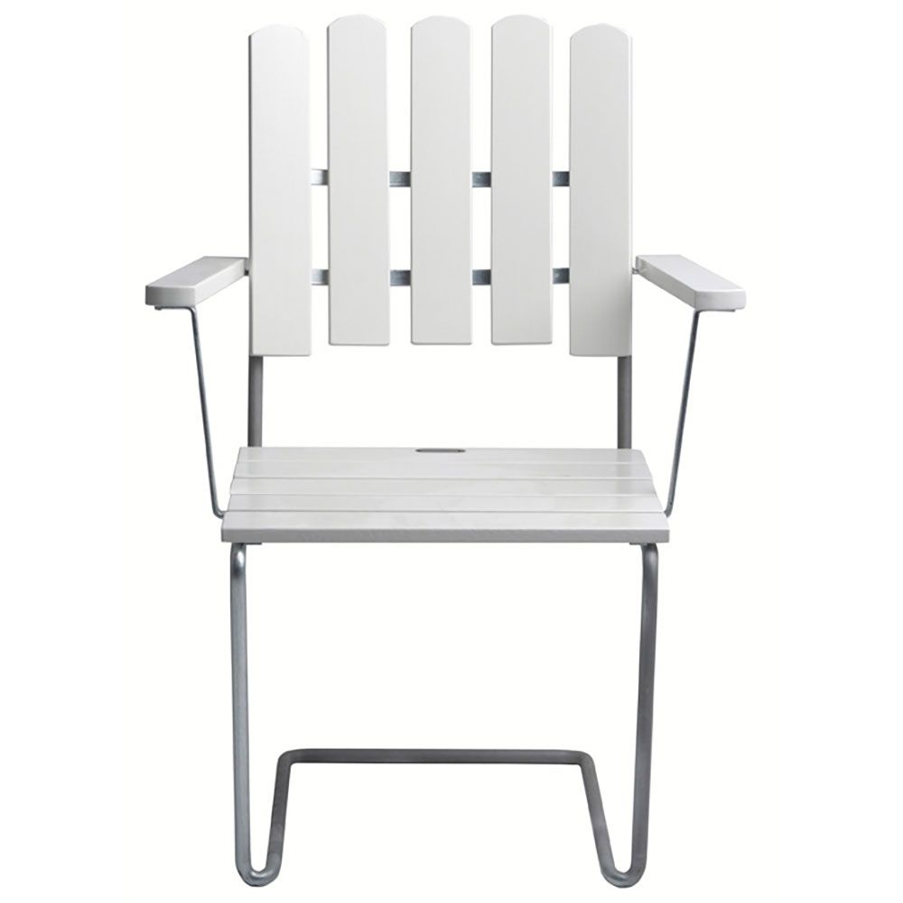 A2 Armchair White lacquered Oak / Hot dip galvanised Frame