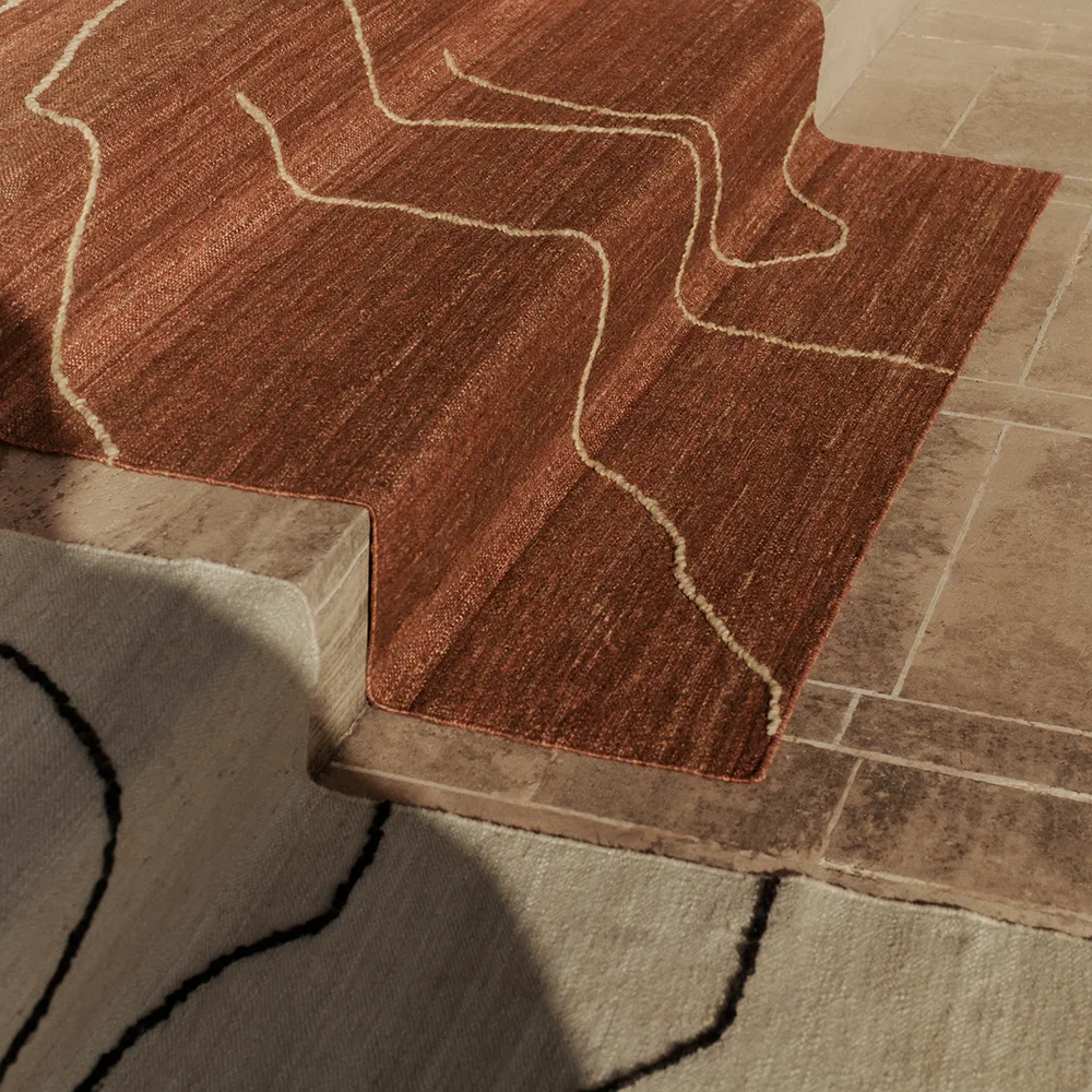 Handwoven Rug in Jute Gesso Terracotta 140x200 cm