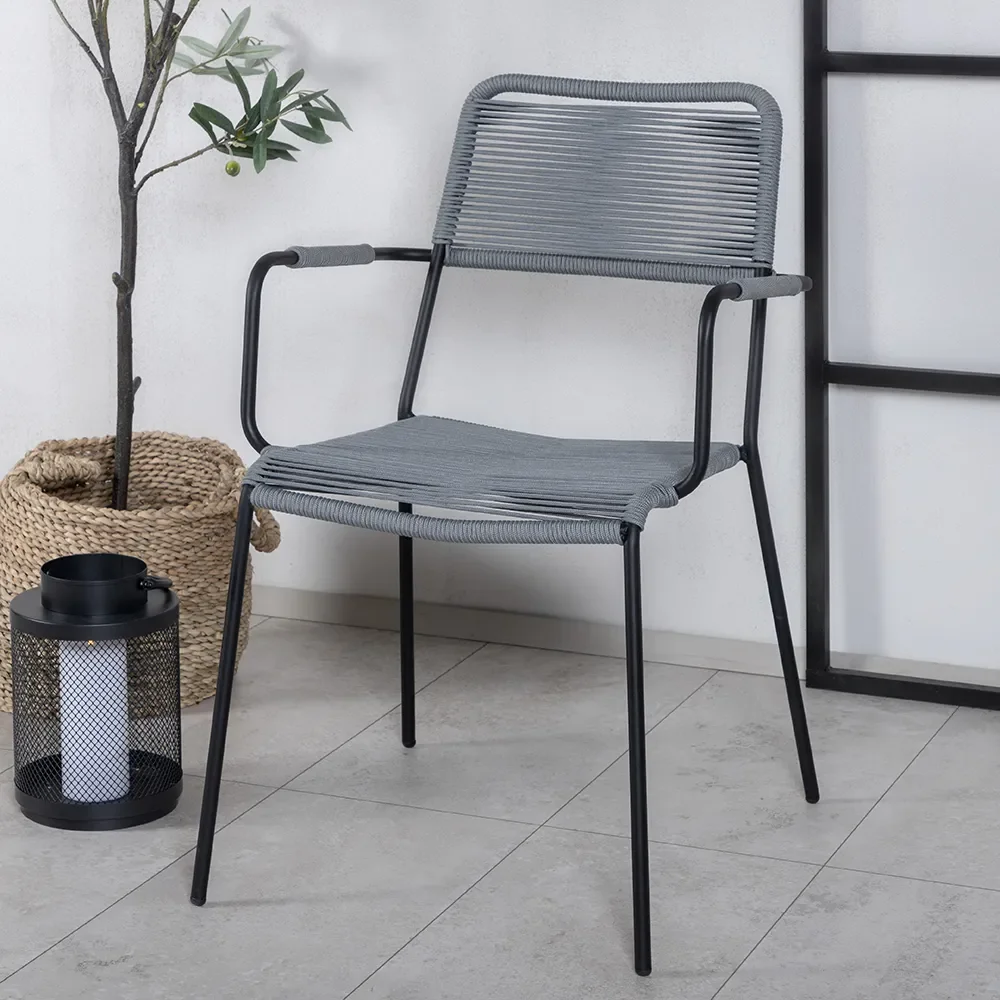 Lindos Armchair Grey 2-pack