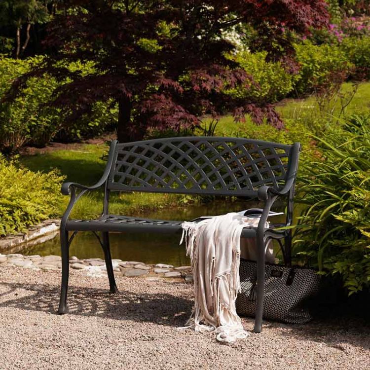 Arras 2-seater sofa anthracite aluminium