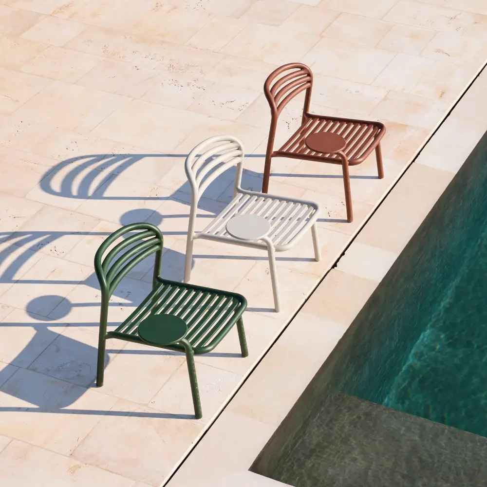 Bliss lounge chair m/side table right Desert red, aluminium