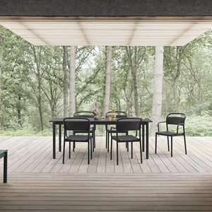 Linear Steel Dining table 140X75 cm Anthracite Black 