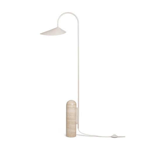 Adjustable Floor Lamp with Travertine Base Arum Cashmere