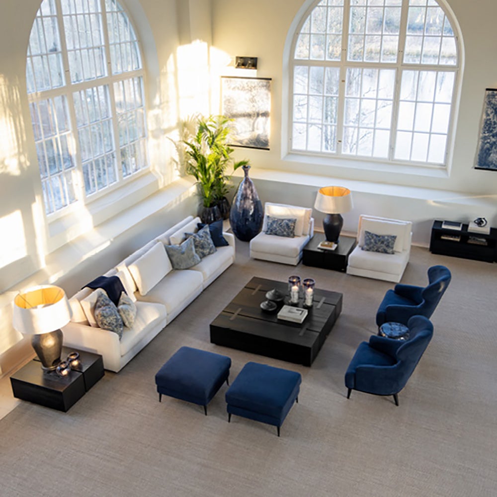 ANDORRA Footstool-simply deep blue