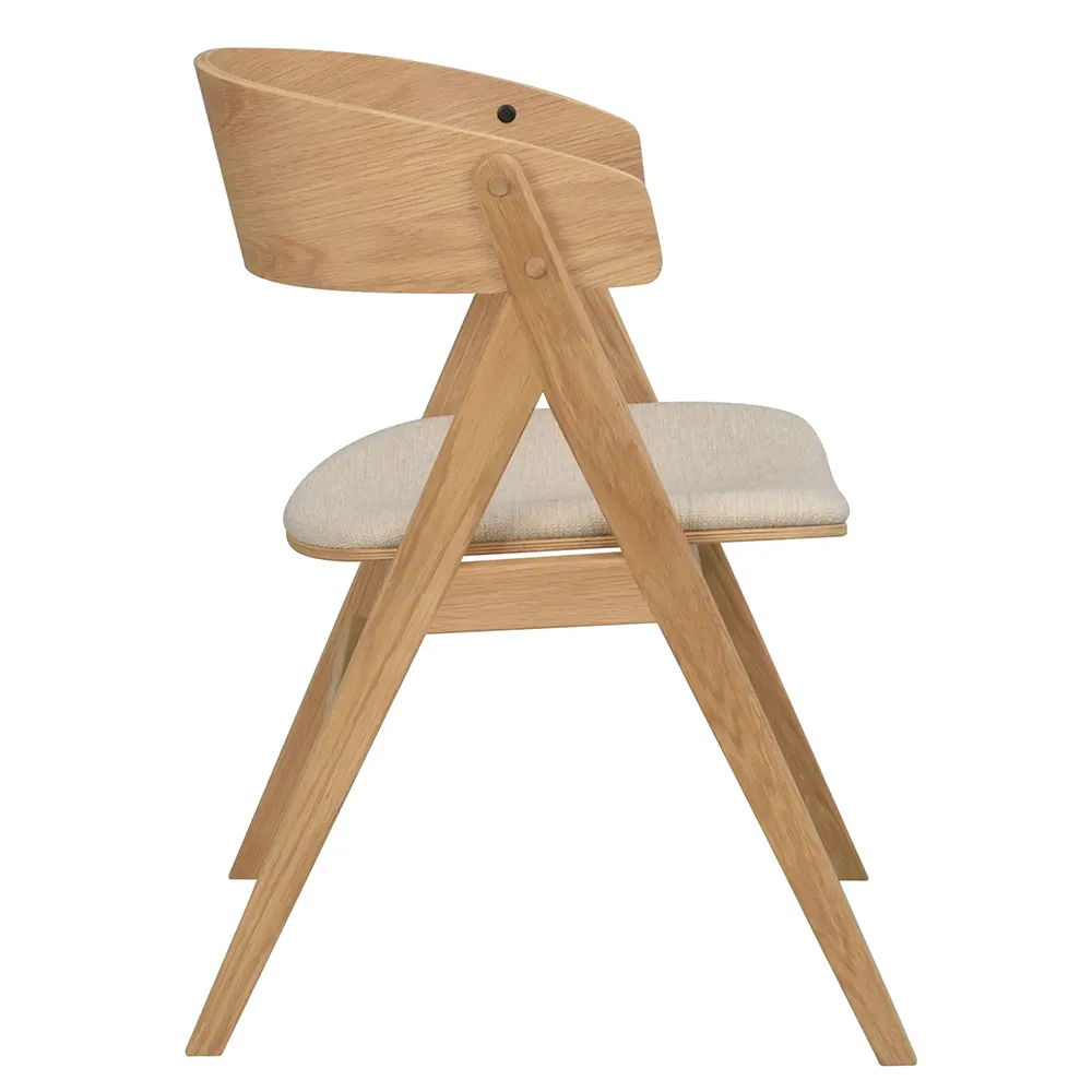 Waterton dining chair with armrests oak/beige fabric