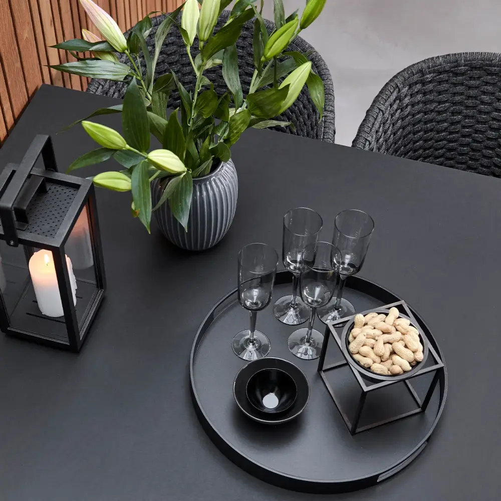 Club tray 44 cm Lava grey aluminium