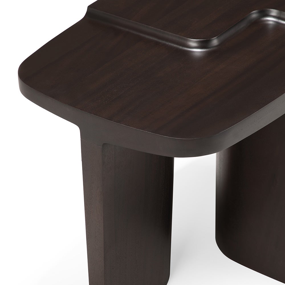 Brutalist Side table Mahogany