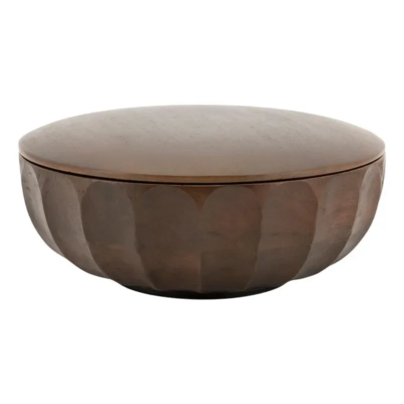 Storage bowl Yori large 19x19x9 cm Mango Wood dark brown