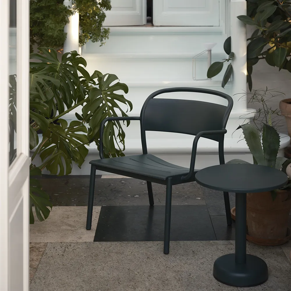 Linear Steel Lounge Armchair Anthracite Black 