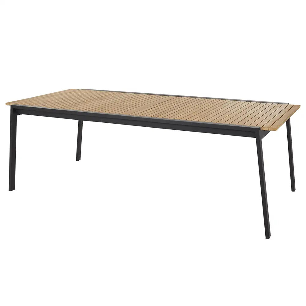 Naos dining table 100x220-320 cm black/teak