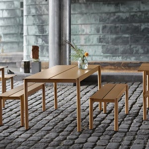 Linear Steel Dining table 140X75 cm Burnt Orange 