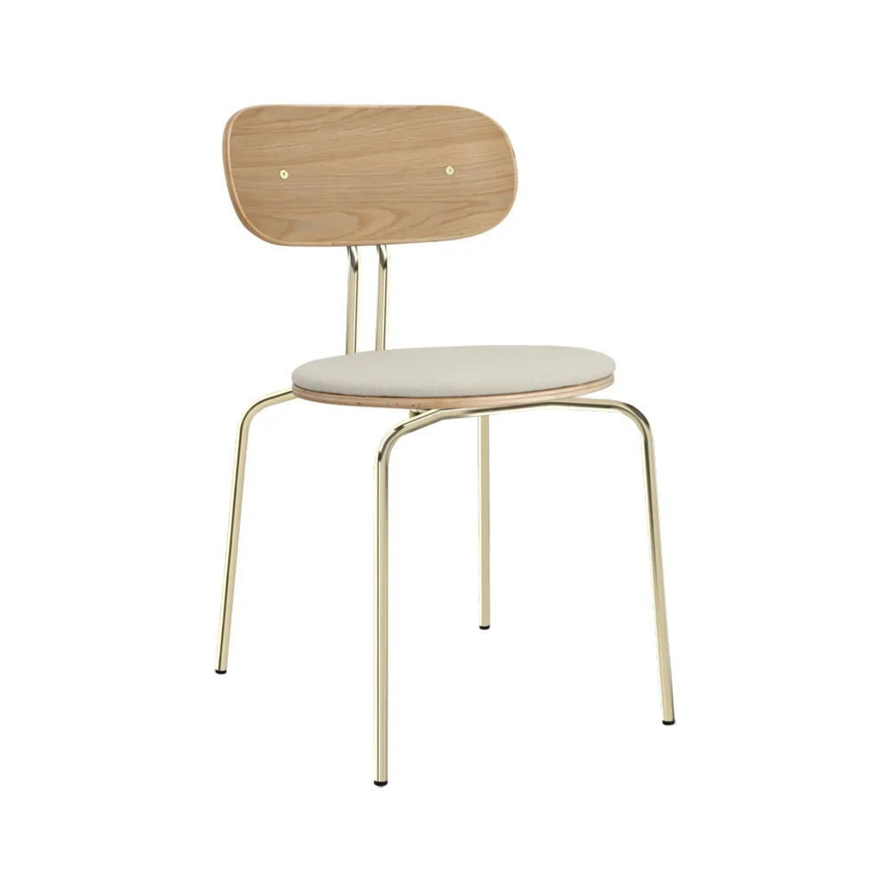 Curious Dining Chair Oak/Brass White Sands
