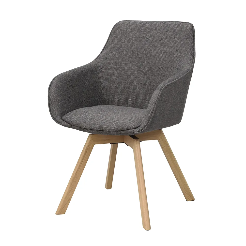 Rowico Home Alison chair with armrests grey fabric/oak legs | Buy from ...