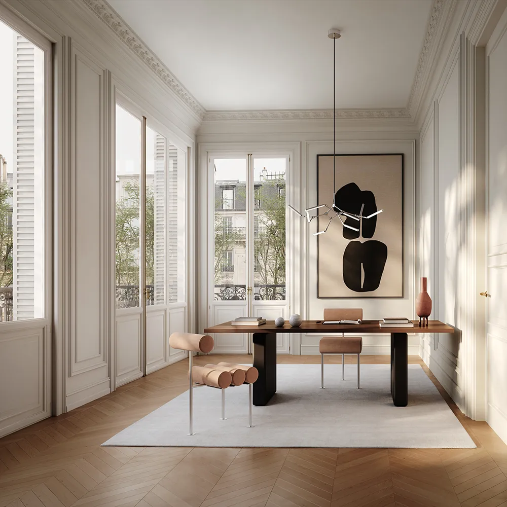 Hiro Dining Chair, Stainless Steel - Nubuck