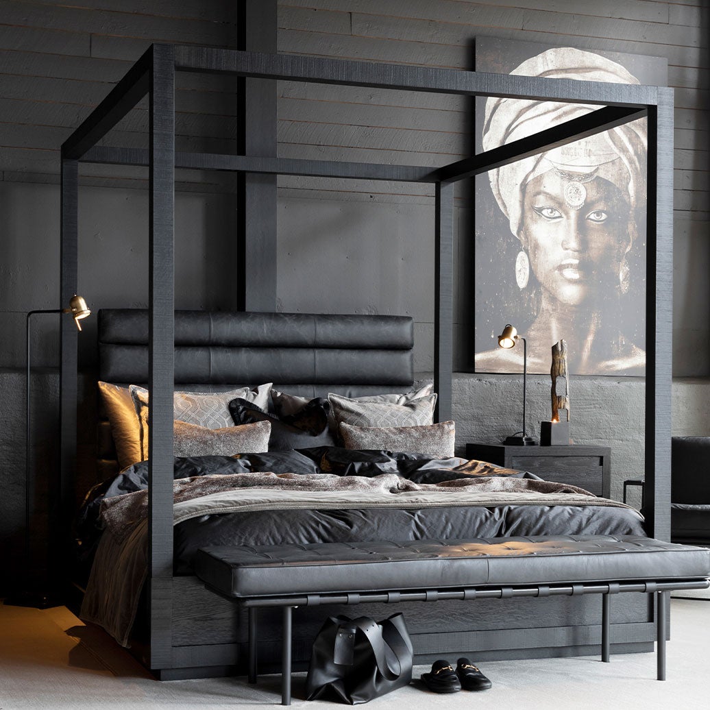 Hunter Bed Frame Black Oak