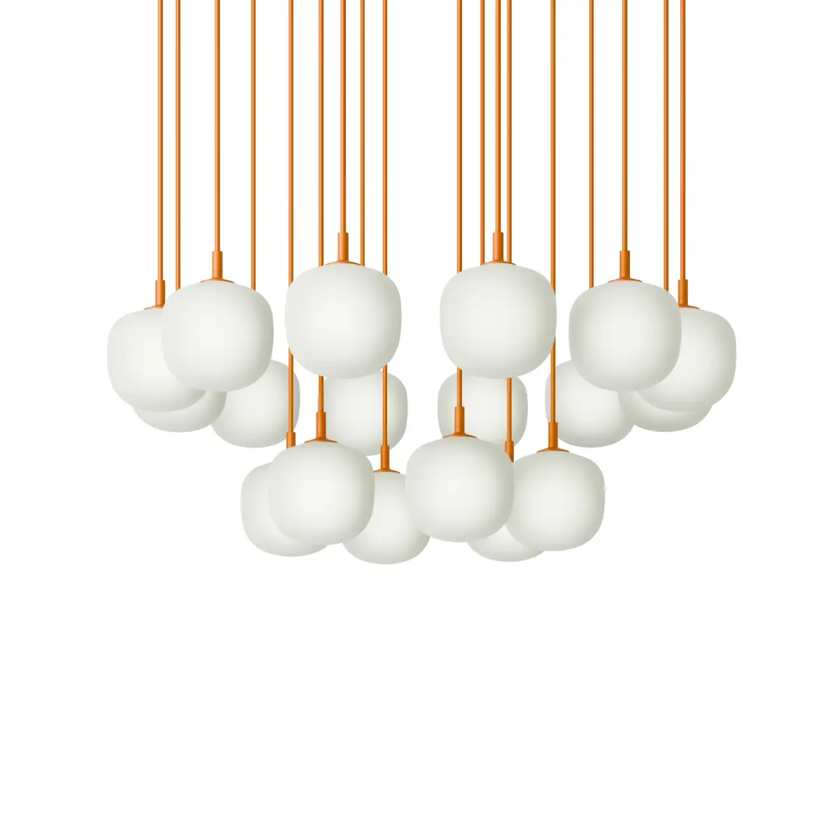 Rime Pendant Cluster - Ø12 - 18 - White / Orange  
