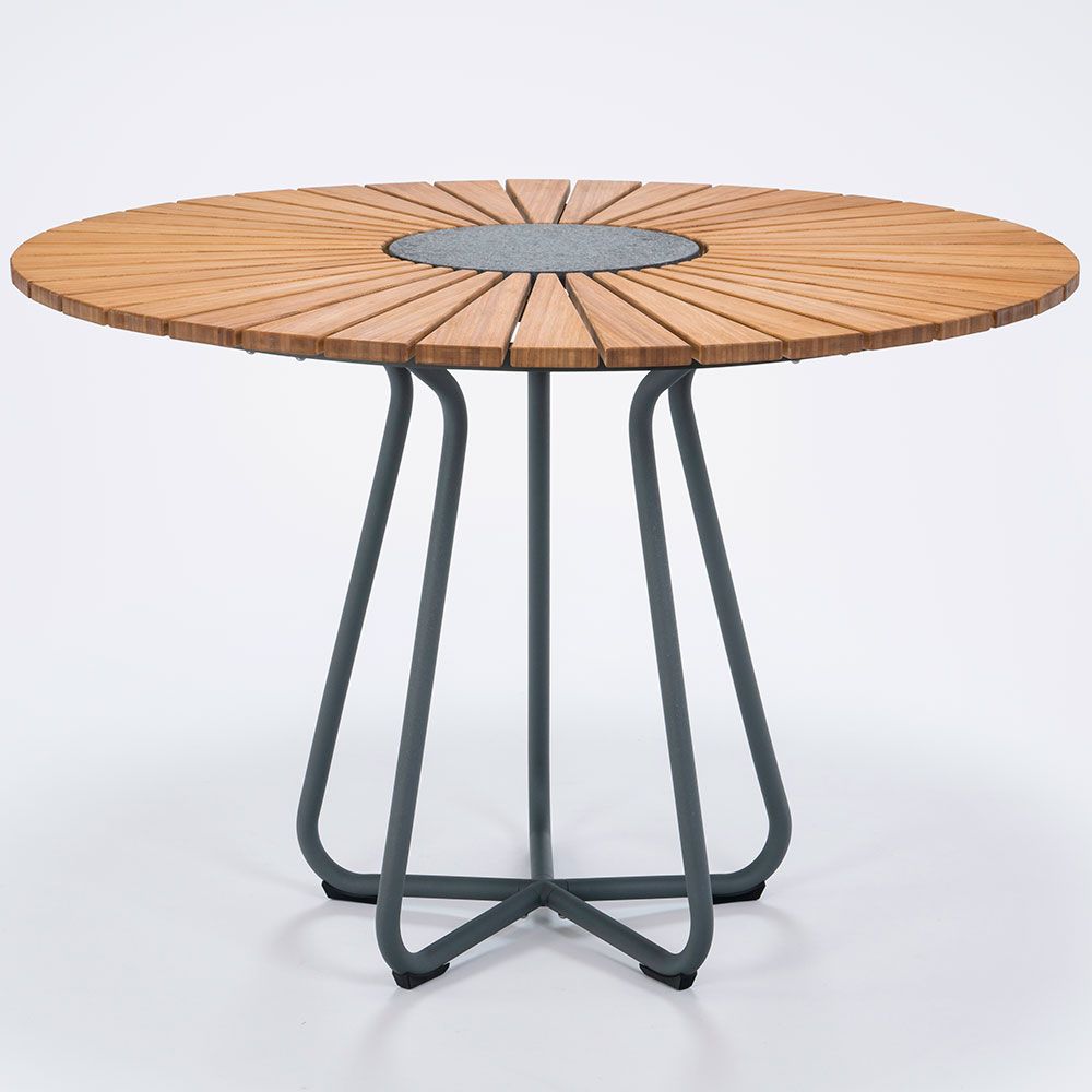Circle dining table 110 cm aluminium / bamboo