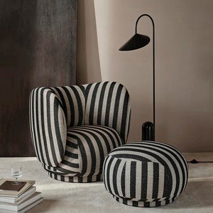 Adjustable Floor Lamp with Travertine Base Arum Black