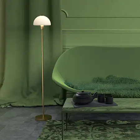 Vienda floor lamp brass/glass E14