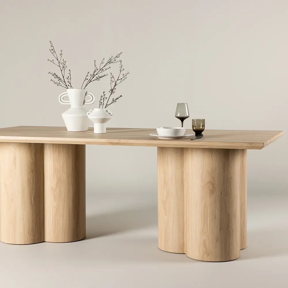 Olivia dining table 100x210 cm White plastered