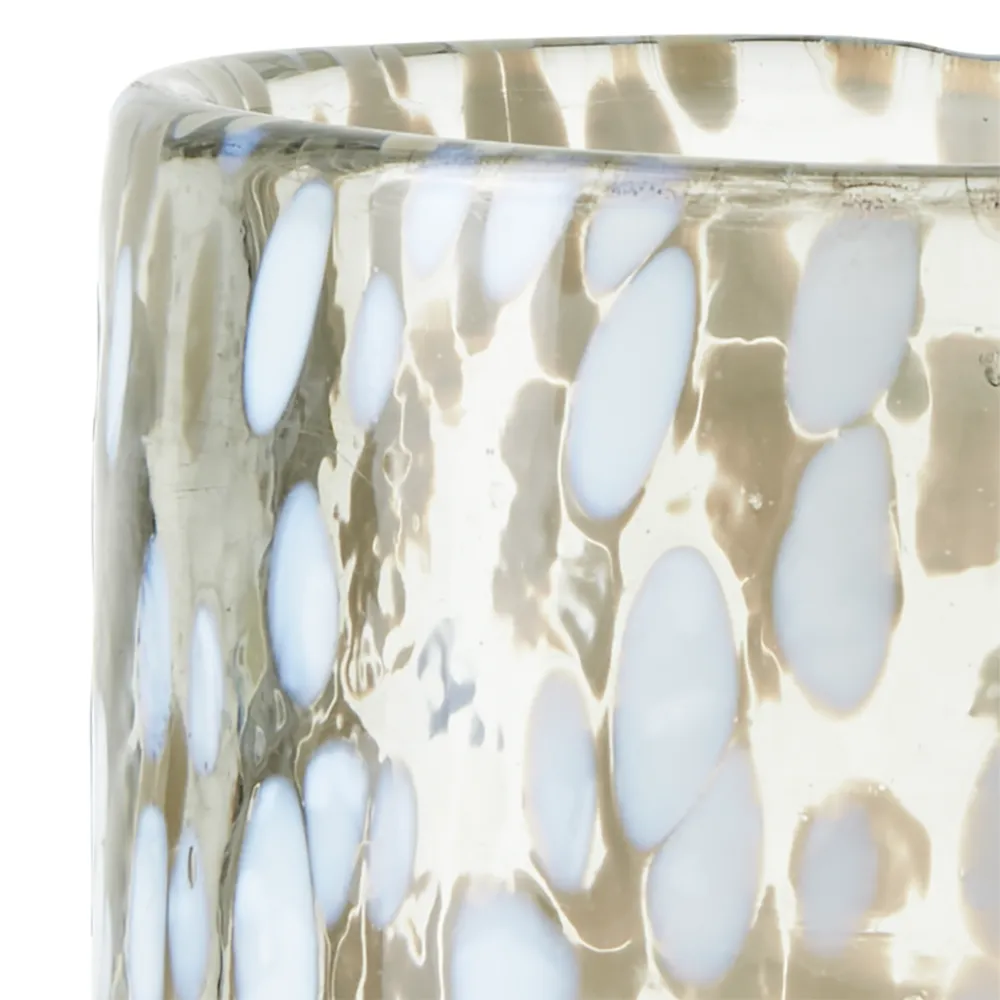 PARTY Tealight Holder S White/Ice Blue Ø9xH9cm