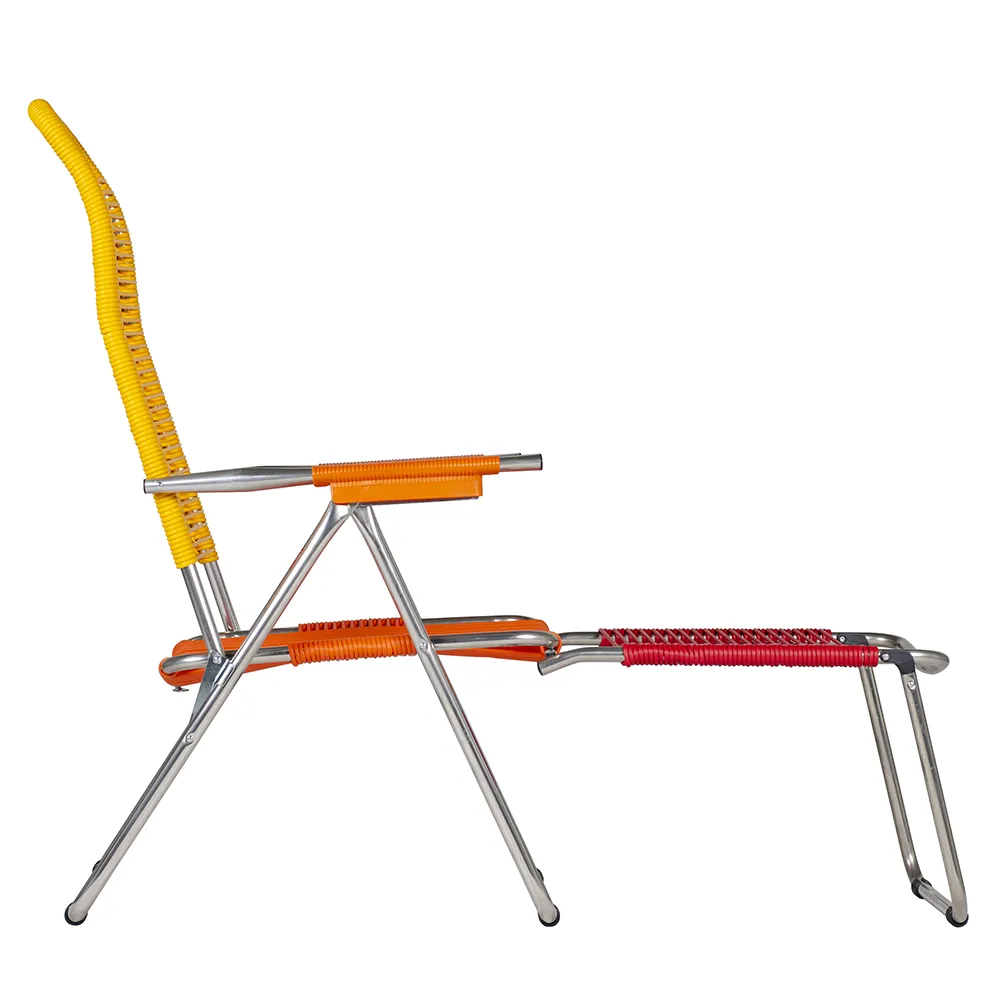 Spaghetti sun lounger pop yellow/orange/red/orange aluminium