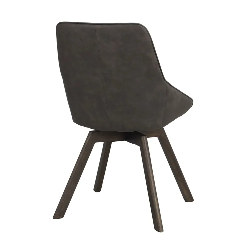 Alison dining chair darkgrey microfibre/brown oak legs