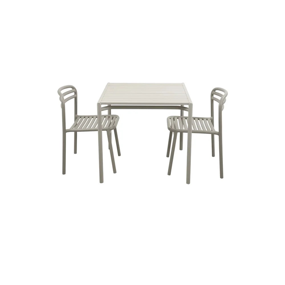  Bliss dining table incl. two chairs - Sand aluminium