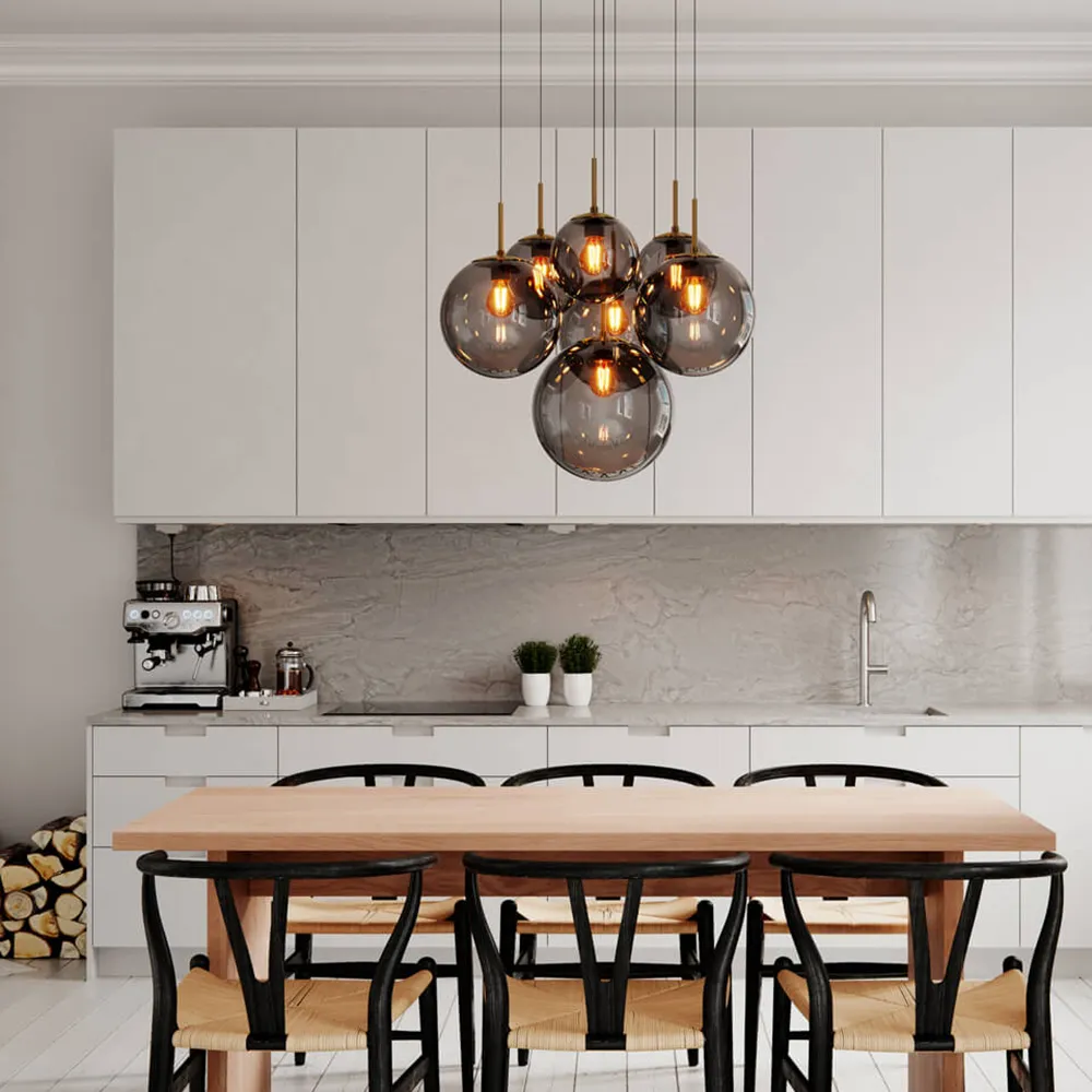 Laura ceiling light Ø53cm Black/Smoke grey