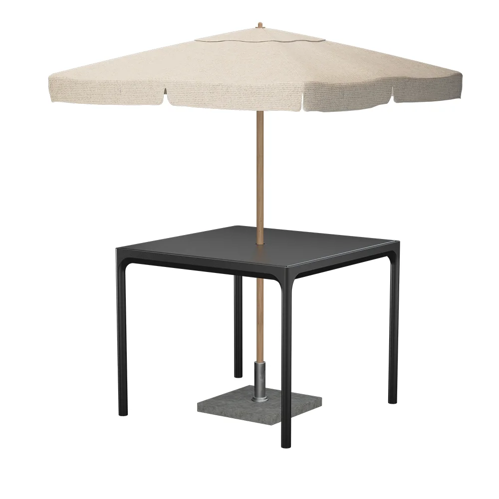 FOUR aluminum table 90x90 cm black