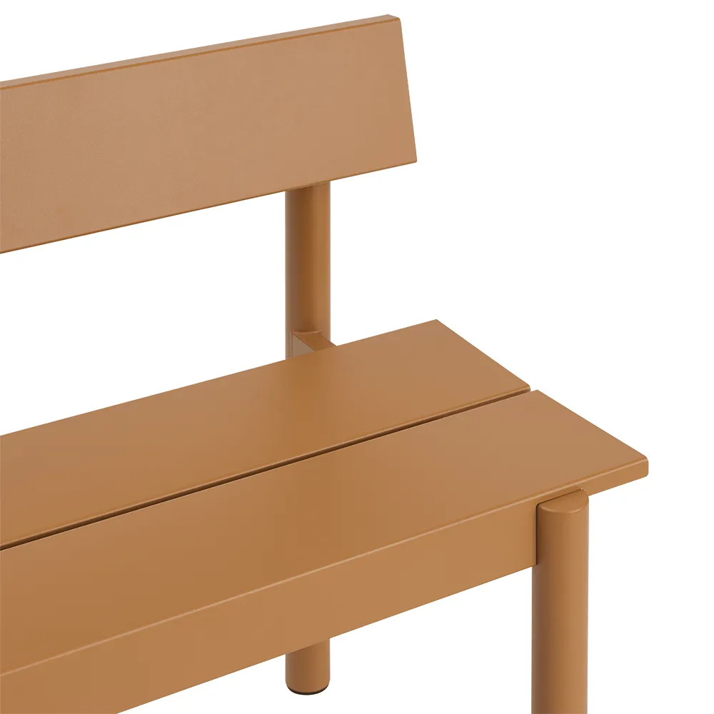 Straight steel bench 110cm Linear Steel Burnt Orange
