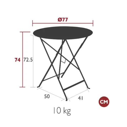 Bistro table 77 cm Red Ochre