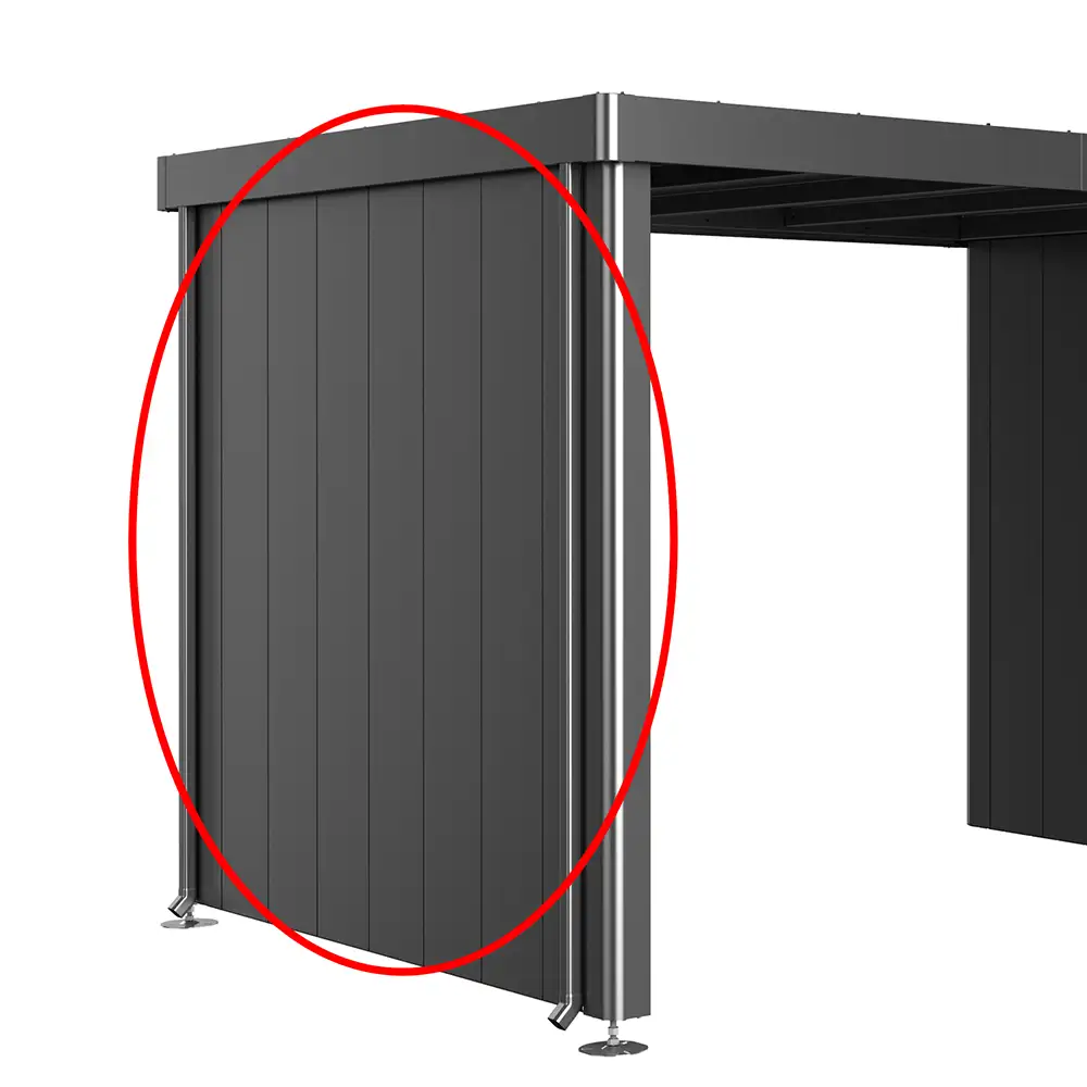 Sidewalls for Side Roof Garden Shed Neo 3A/3B/3C metallic dark grey