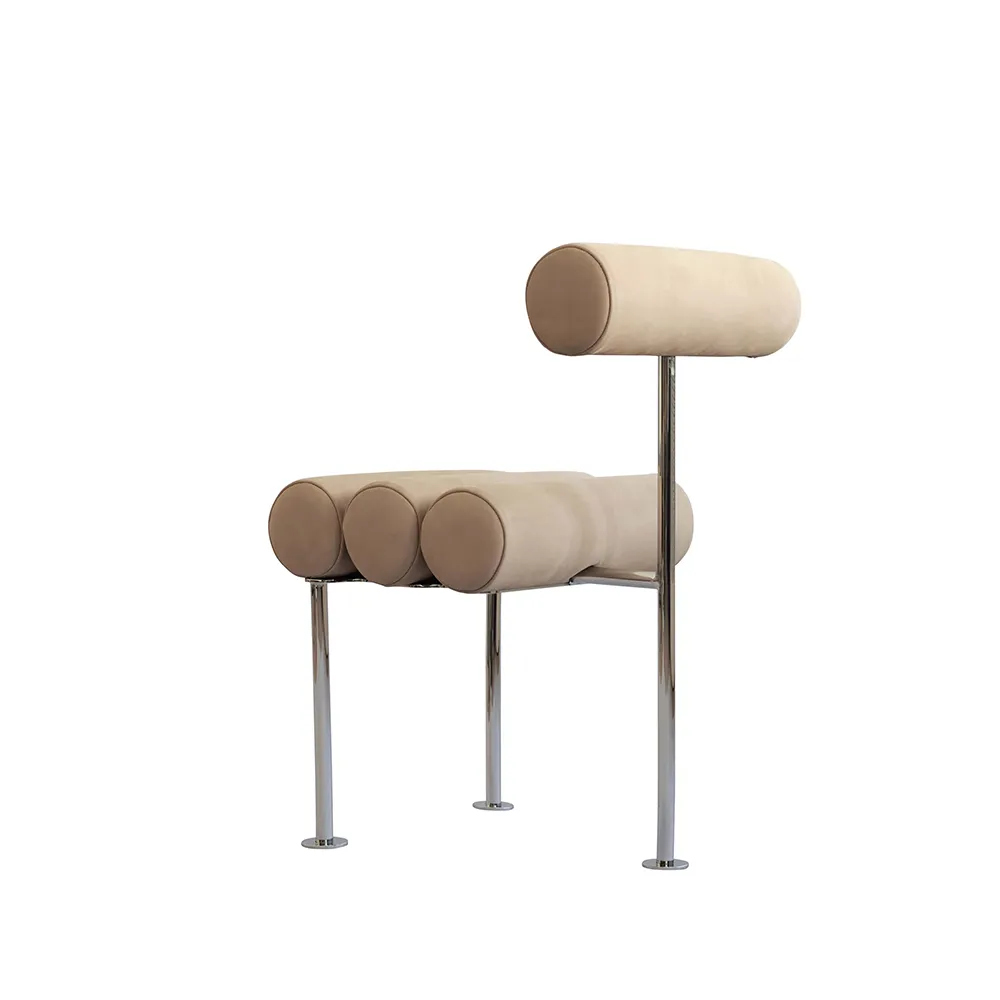 Hiro Dining Chair, Stainless Steel - Nubuck