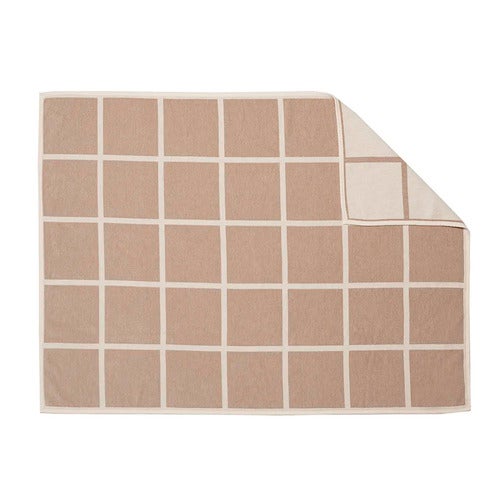 Woven blanket in lambswool Criss Beige