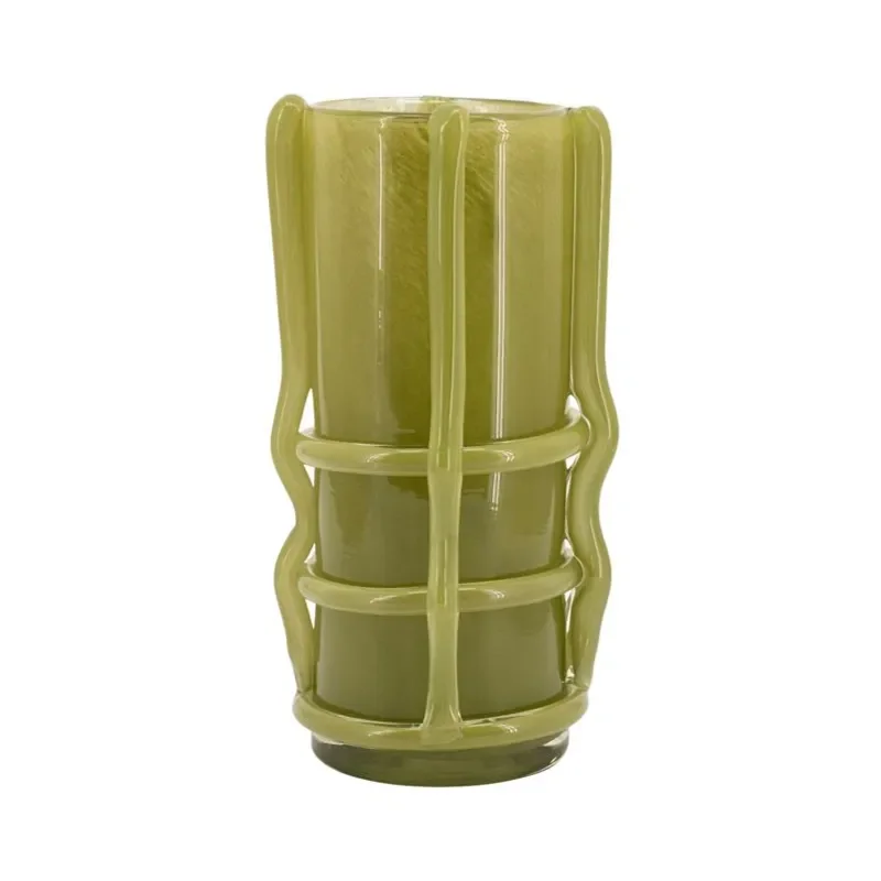 WrapIt vase 14x14x25 cm glass green