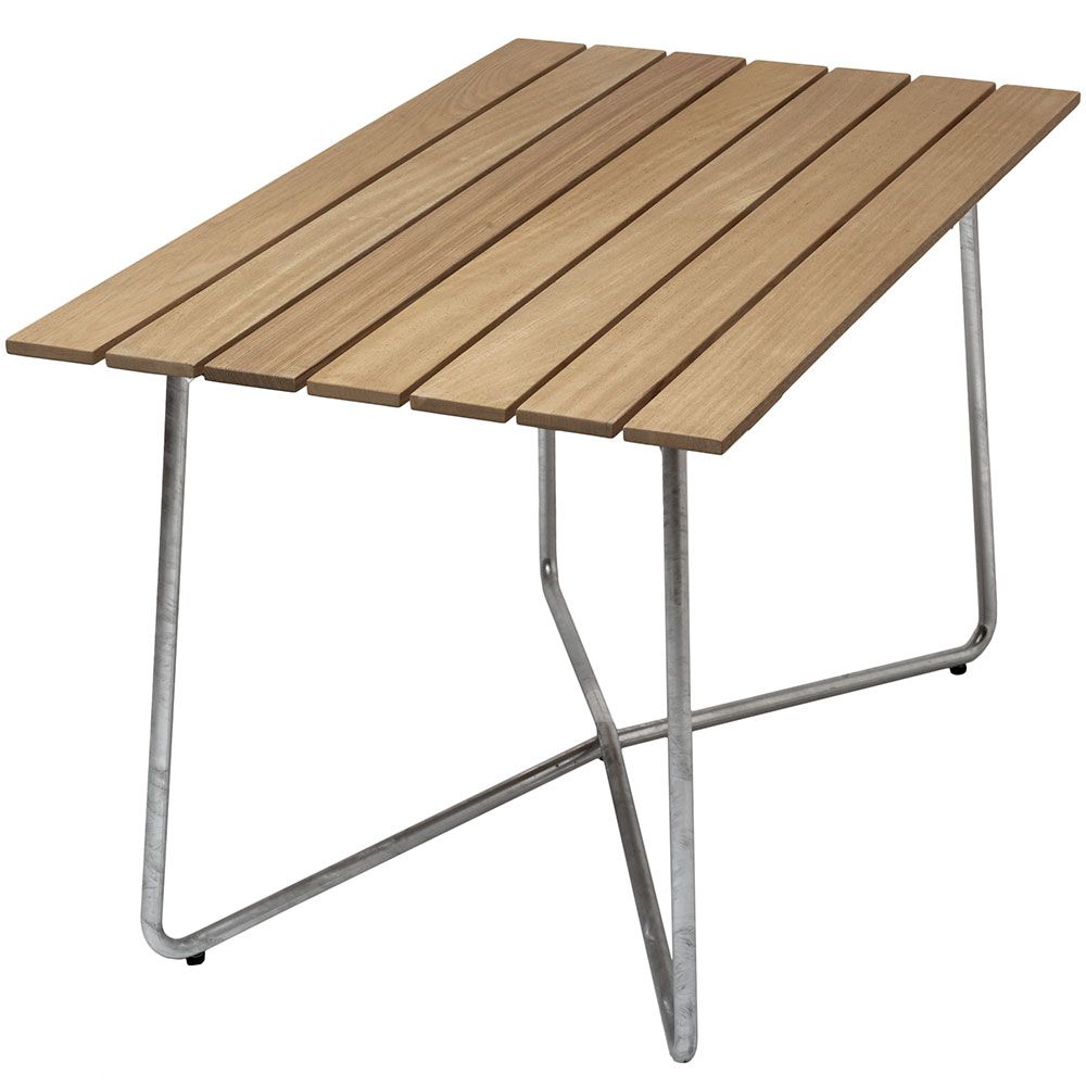 W25 70 X 120Cm Table Oiled Oak / Hot Galvanised