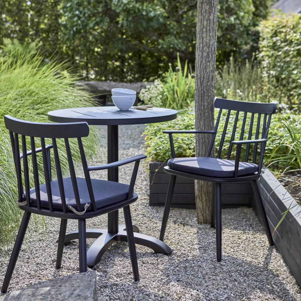 WINSOR Chair with armrests - Black/Raven