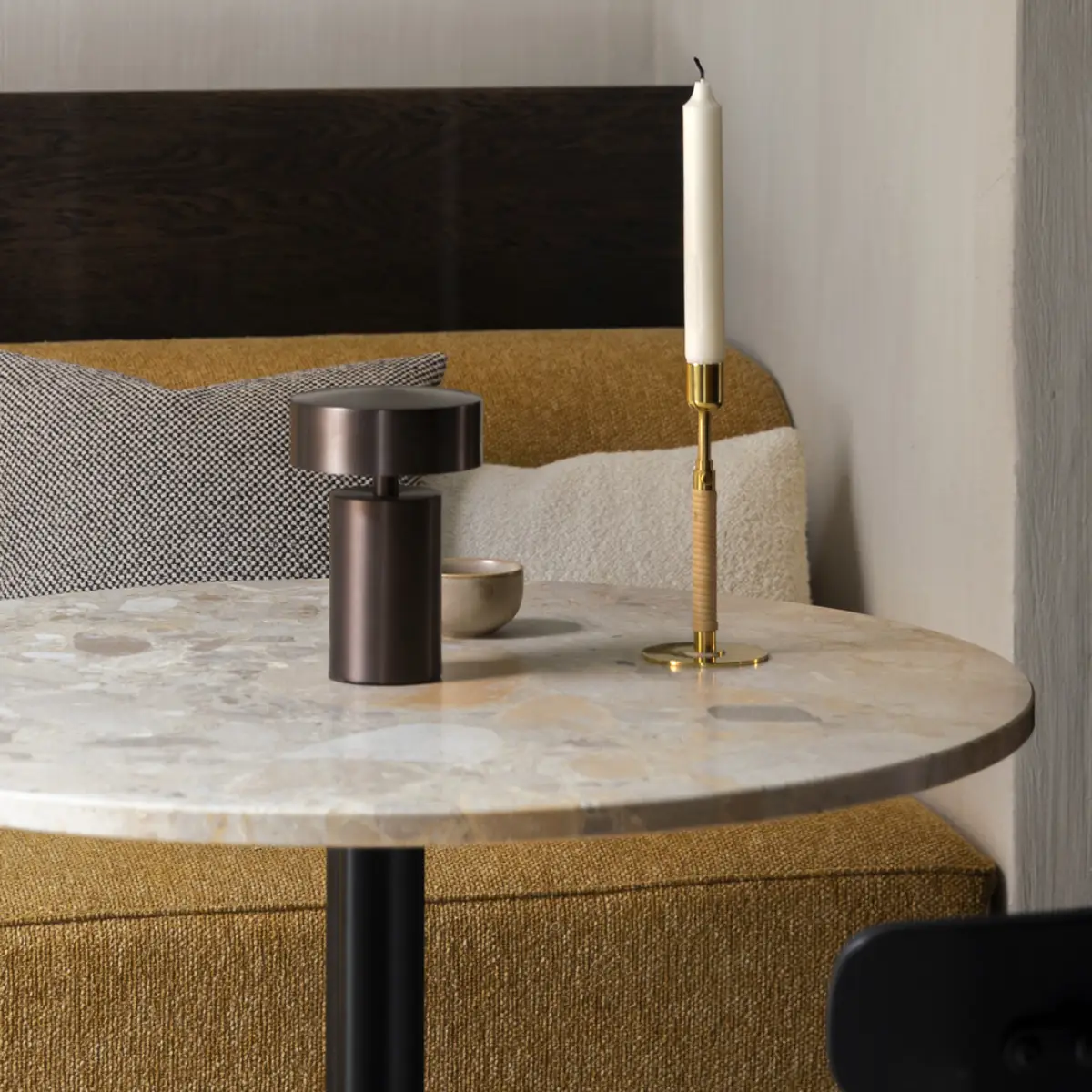 Column Portable Lamp in Bronze-Colored Aluminum