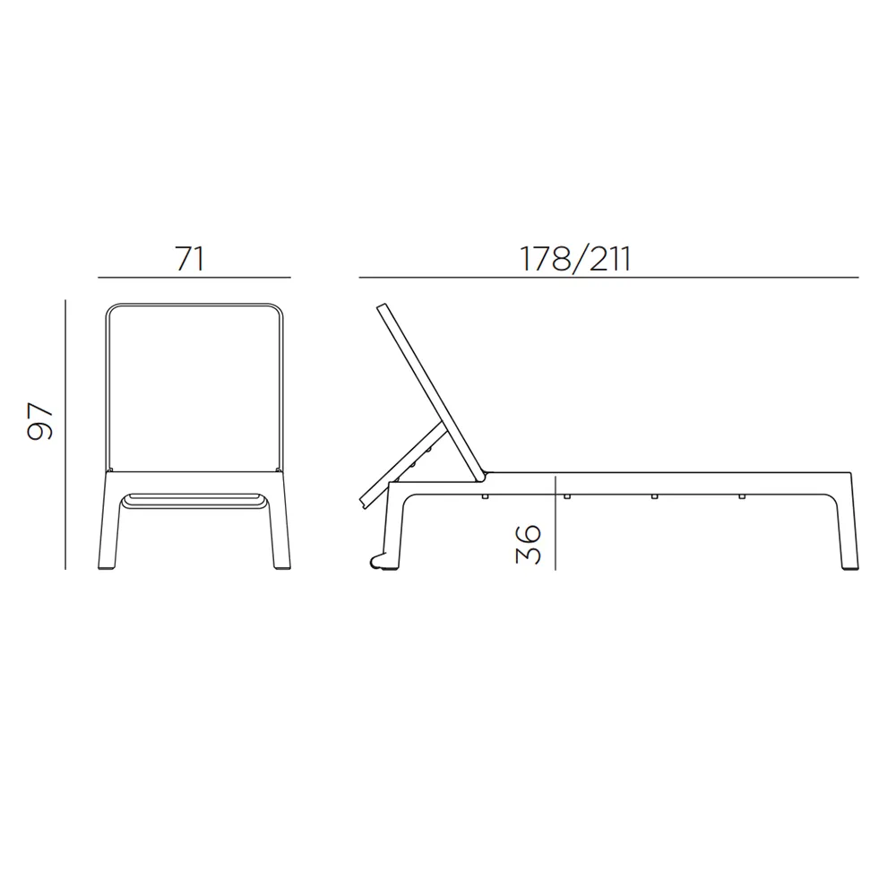 Plano sun lounger Tabacco - Castagno 