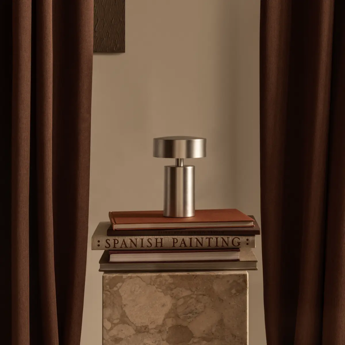 Column Portable Lamp, Brushed Aluminum